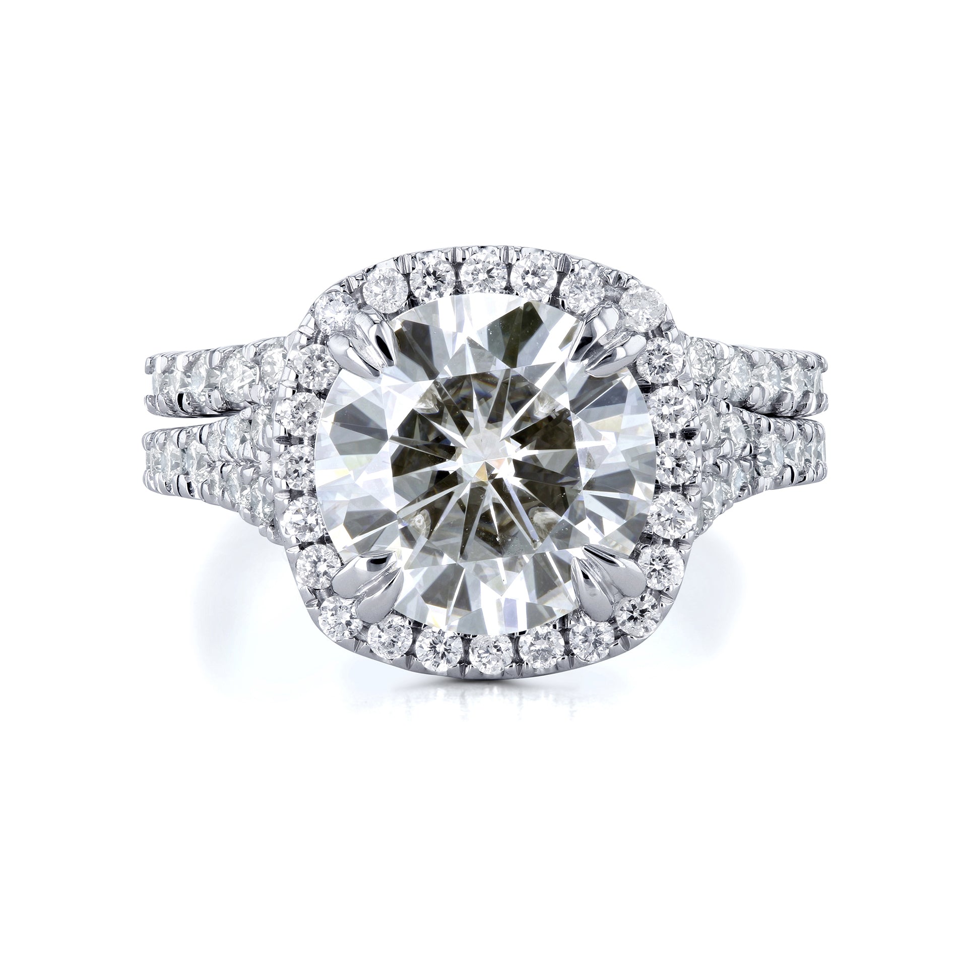 4 Carat Moissanite Round Vienna Bridal Set