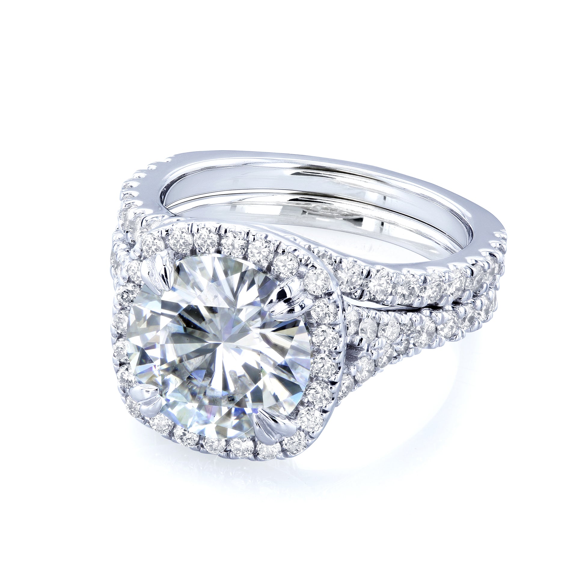 4 Carat Moissanite Round Vienna Bridal Set