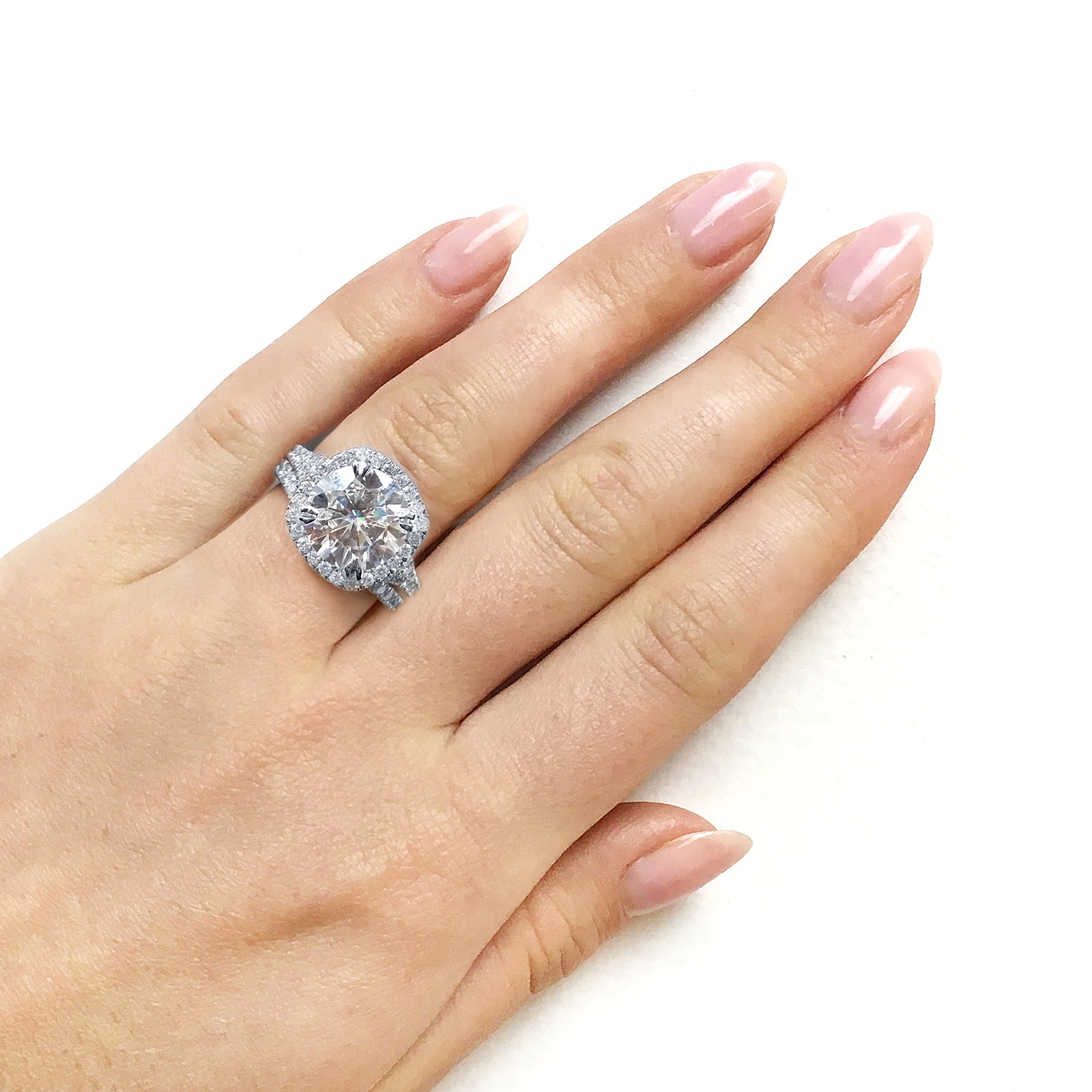 4 Carat Moissanite Round Vienna Bridal Set