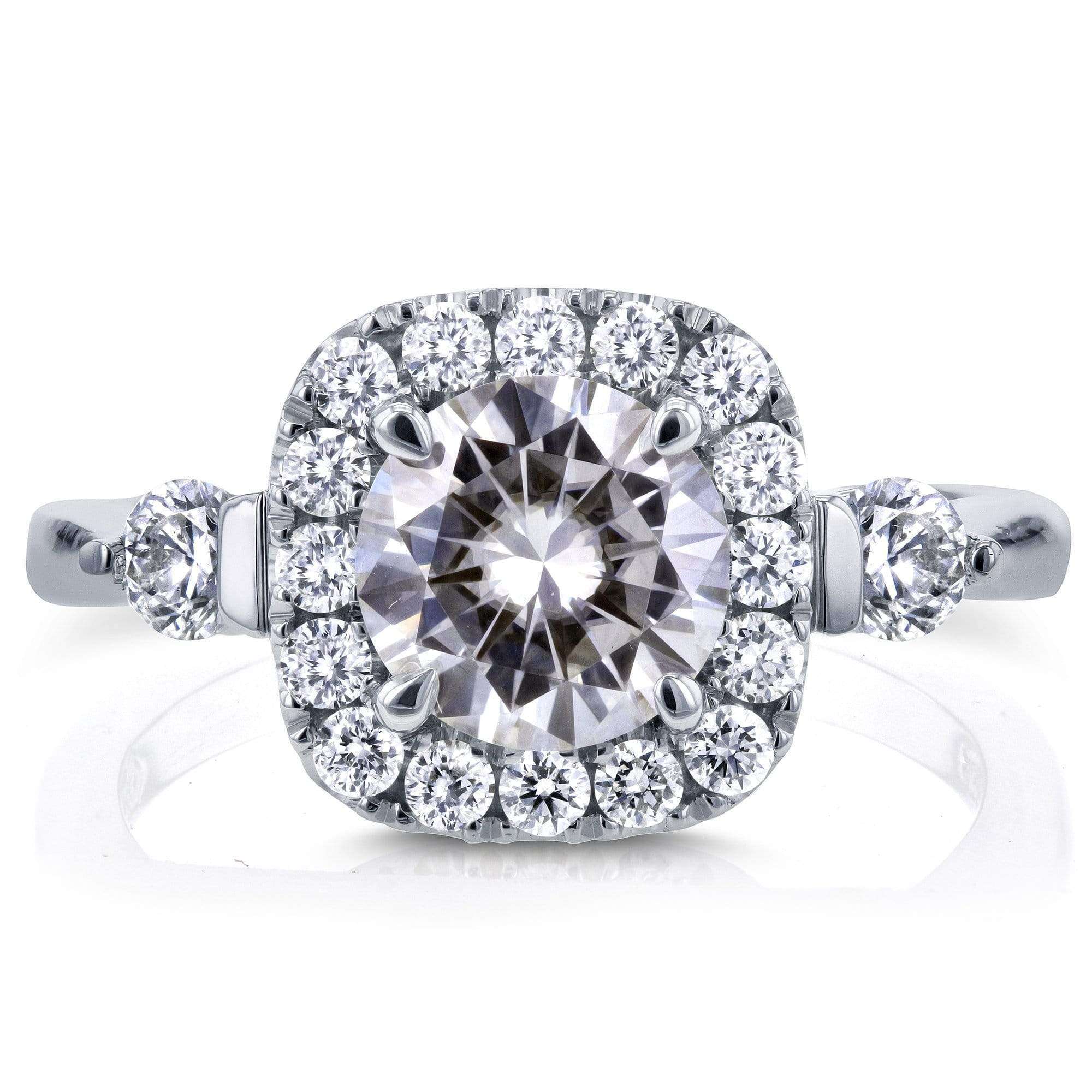 Kobelli Moissanite Halo Engagement Ring 1 2/5 CTW in 14k White Gold
