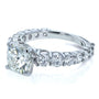 Kobelli Cushion Moissanite (HI) and Diamond Engagement Ring 3 2/5 CTW 14k White Gold