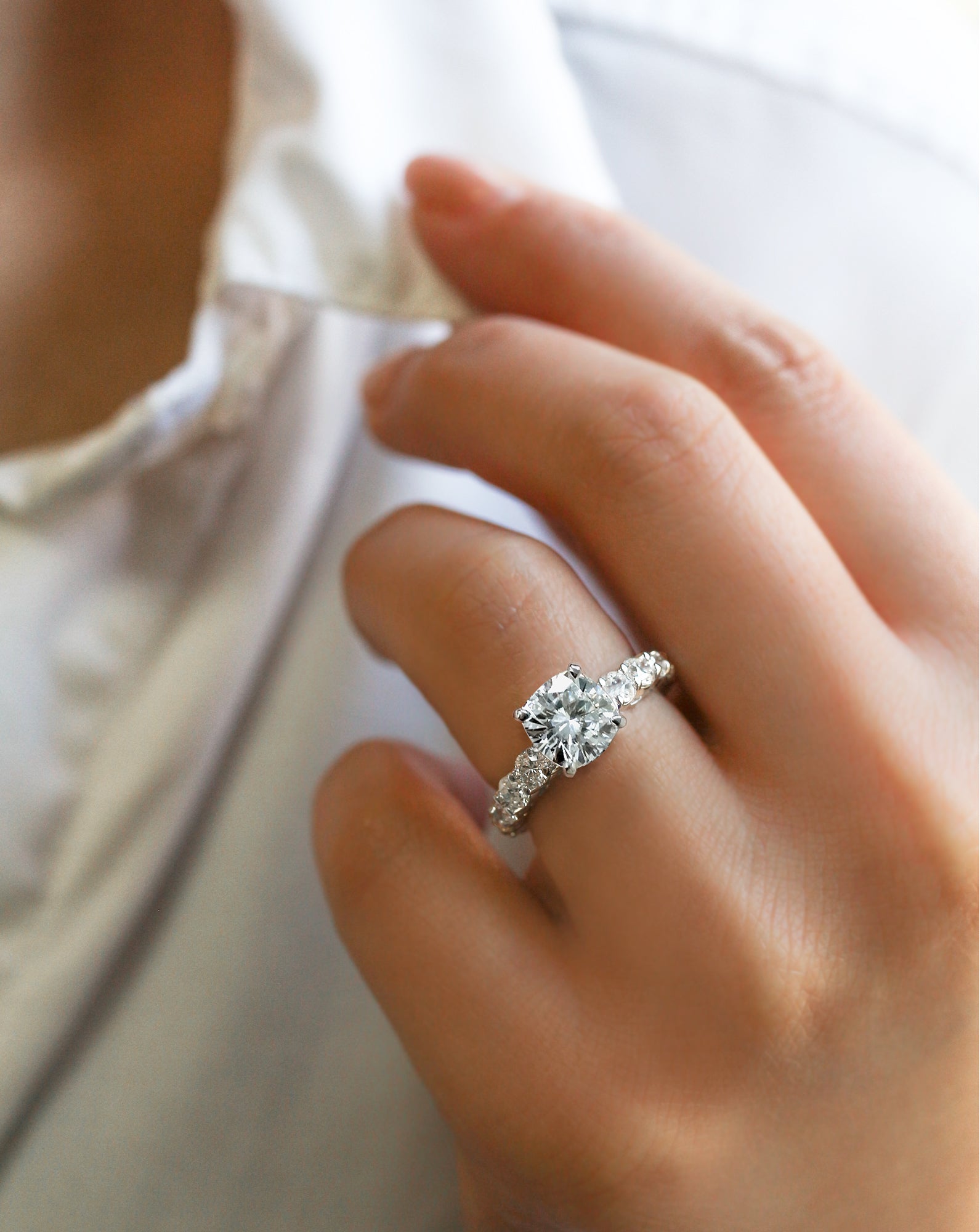 3.3 Carat Moissanite Cushion Lavish Ring