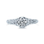 0.65 Carat Moissanite Ornate 6-Prong Ring