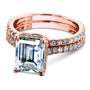 Kobelli 3-1/6ct TW Emerald Forever One Moissanite Drop Halo Bridal Set