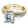 Kobelli 3-1/6ct TW Emerald Forever One Moissanite Drop Halo Bridal Set