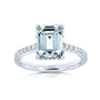 2.85 Carat Moissanite Emerald Drop Halo Tully Ring
