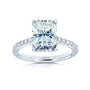 3.1 Carat Moissanite Radiant Drop Halo Tully Ring