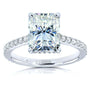 Kobelli Radiant-cut Moissanite and Diamond Engagement Ring 3 1/10 CTW 14k White Gold