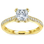Kobelli Princess Moissanite and Diamond Square Shank Trellis Engagement Ring 1 1/10 CTW 14k Yellow Gold (HI/VS, GH/I)