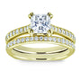 Kobelli Princess Moissanite and Diamond Square Shank Trellis Wedding Rings 1 1/3 CTW 14k Yellow Gold (HI/VS, GH/I)