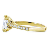 Kobelli Princess Moissanite and Diamond Square Shank Trellis Engagement Ring 2 1/10 CTW 14k Yellow Gold (HI/VS, GH/I)