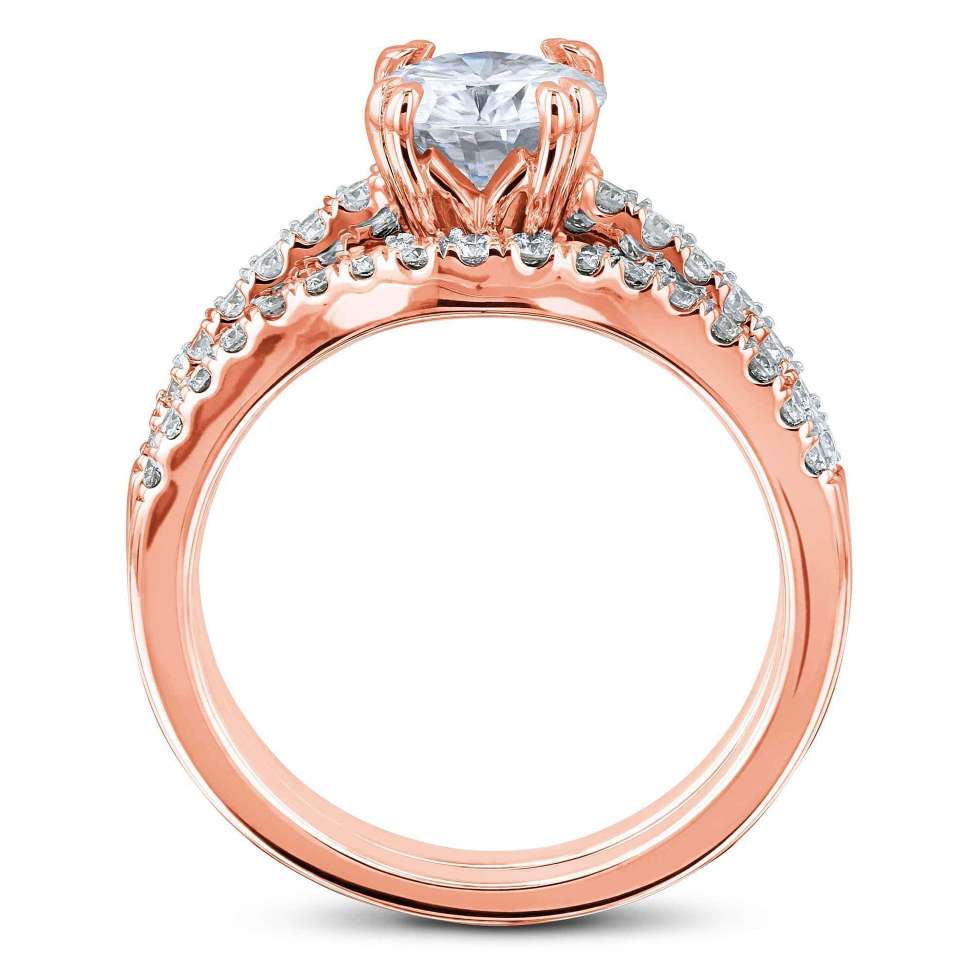 Kobelli Double-Prong 1ct Forever One Moissanite Bridal Set