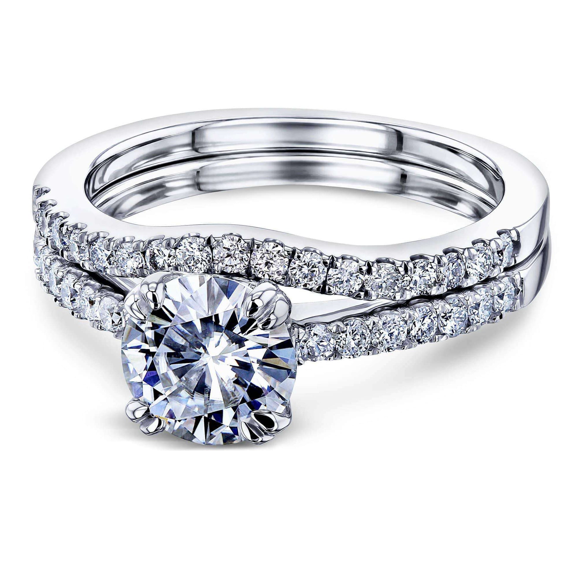 Kobelli Double-Prong 1ct Forever One Moissanite Bridal Set MZFO62475R-ED/4.5W