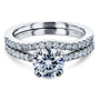 Kobelli Double-Prong 1ct Forever One Moissanite Bridal Set