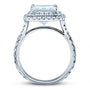 Kobelli Large Radiant Double Halo Moissanite and Diamond Ring