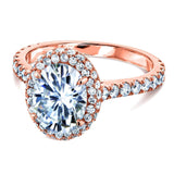 Kobelli Oval Forever One Moissanite Drop Halo Ring
