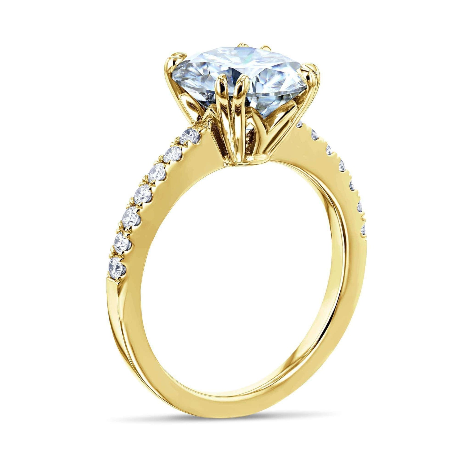 Kobelli 3.1ct Round Moissanite Ring 14k Gold