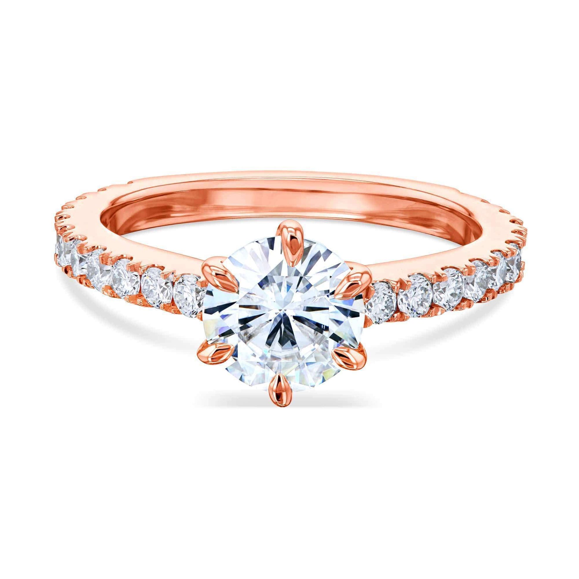 Kobelli 1ct Forever One Moissanite 6-Prong Ring Lab Diamond Band