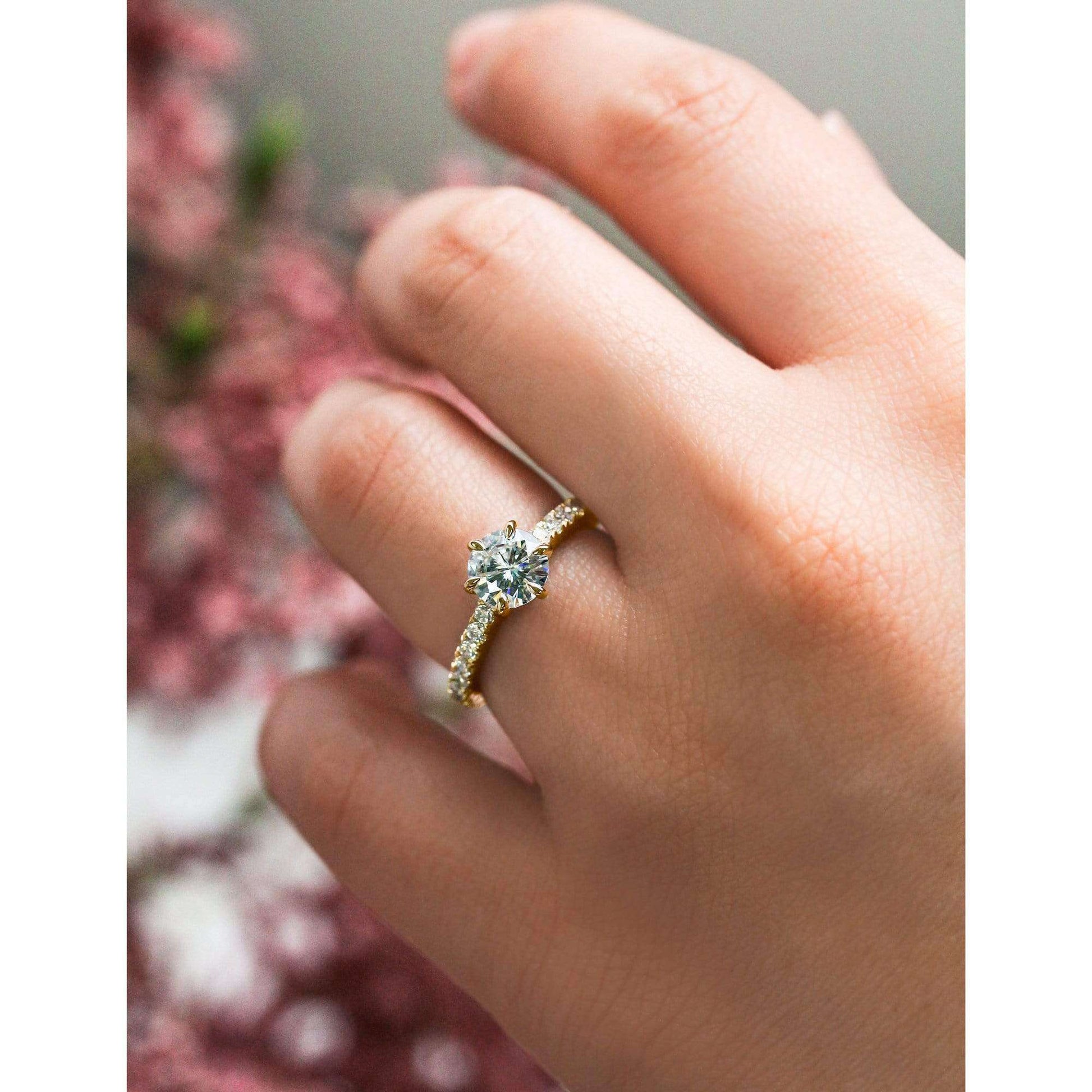 Kobelli 1ct Forever One Moissanite 6-Prong Ring Lab Diamond Band