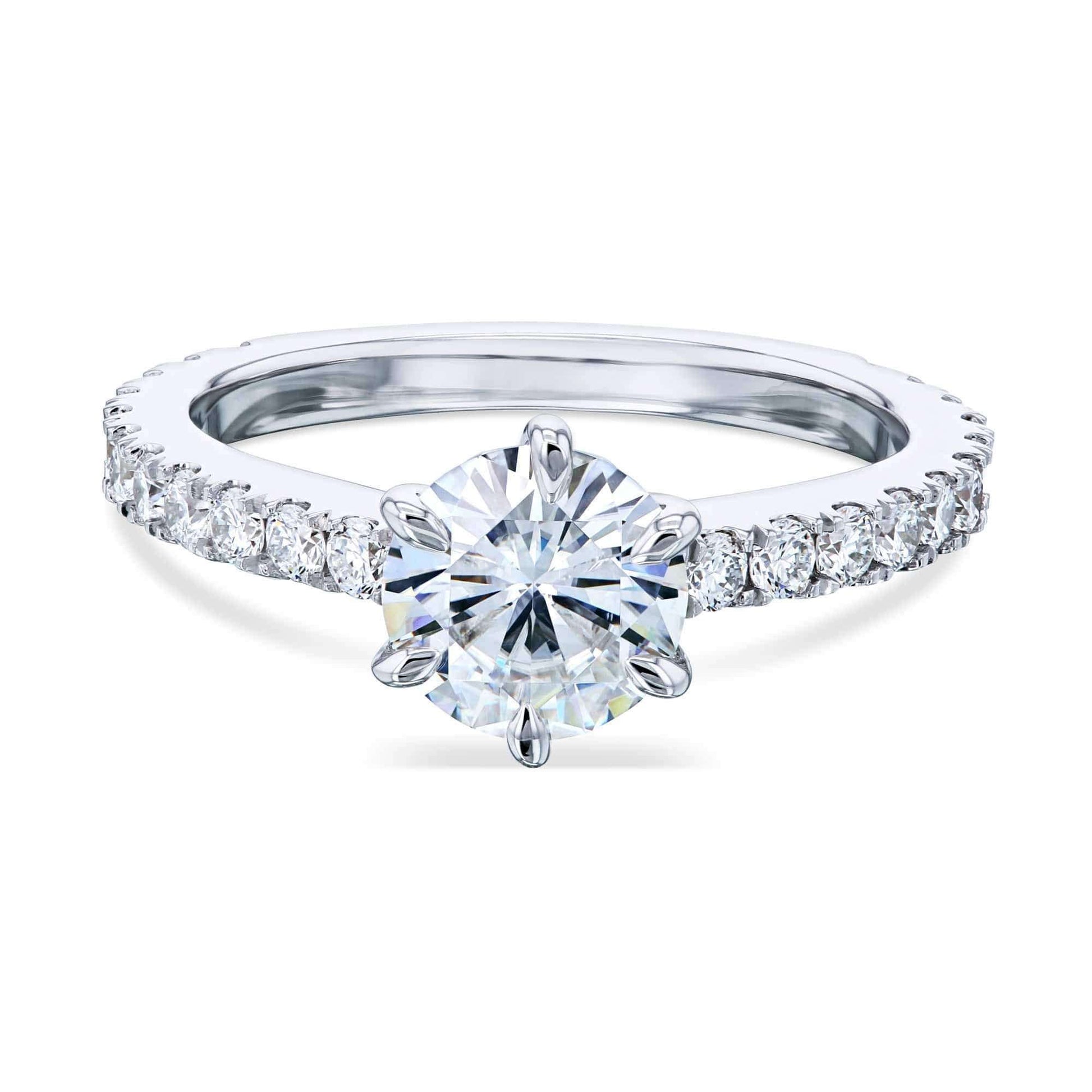 Kobelli 1ct Forever One Moissanite 6-Prong Ring Lab Diamond Band