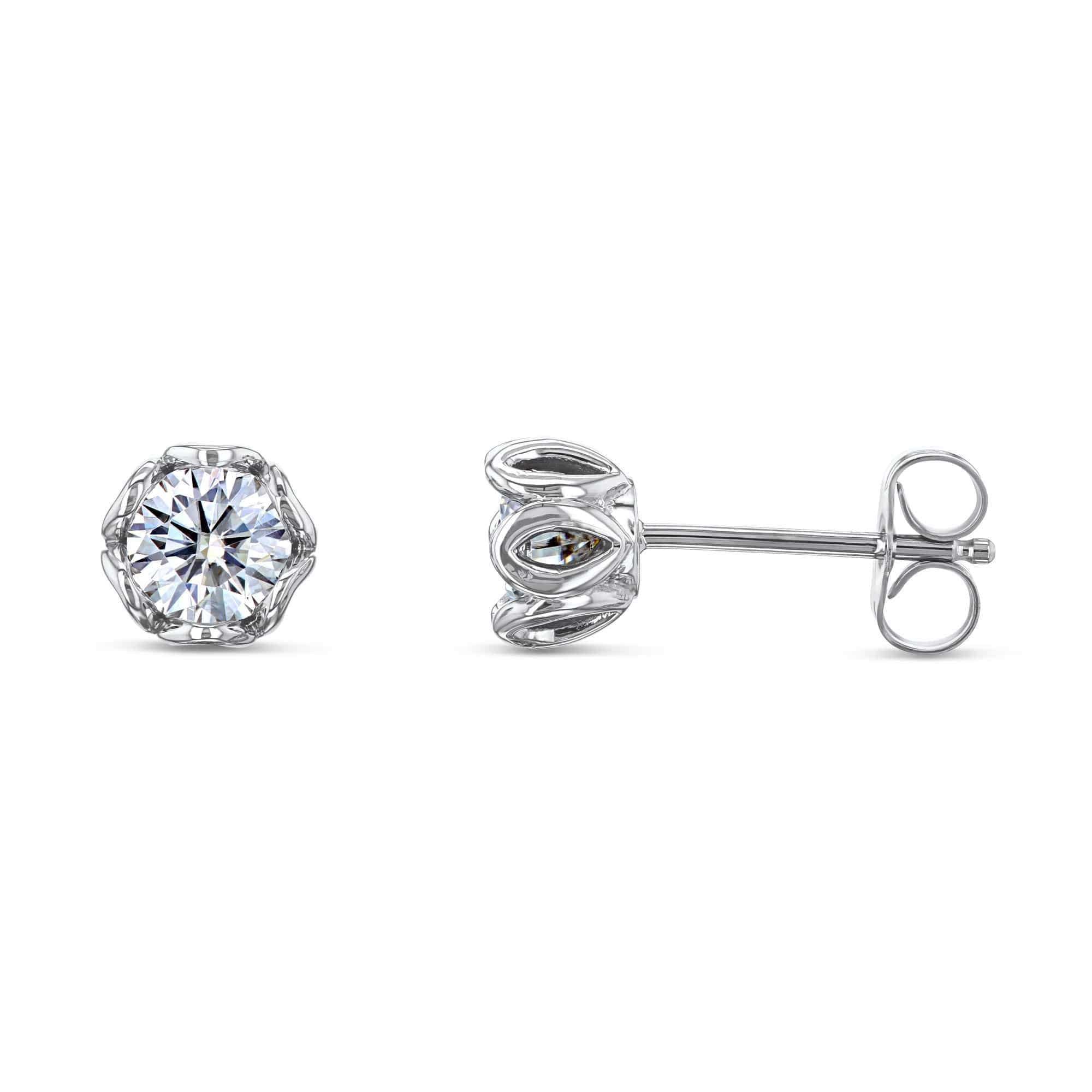 Kobelli Lily 5mm Moissanite Studs 14k White Gold