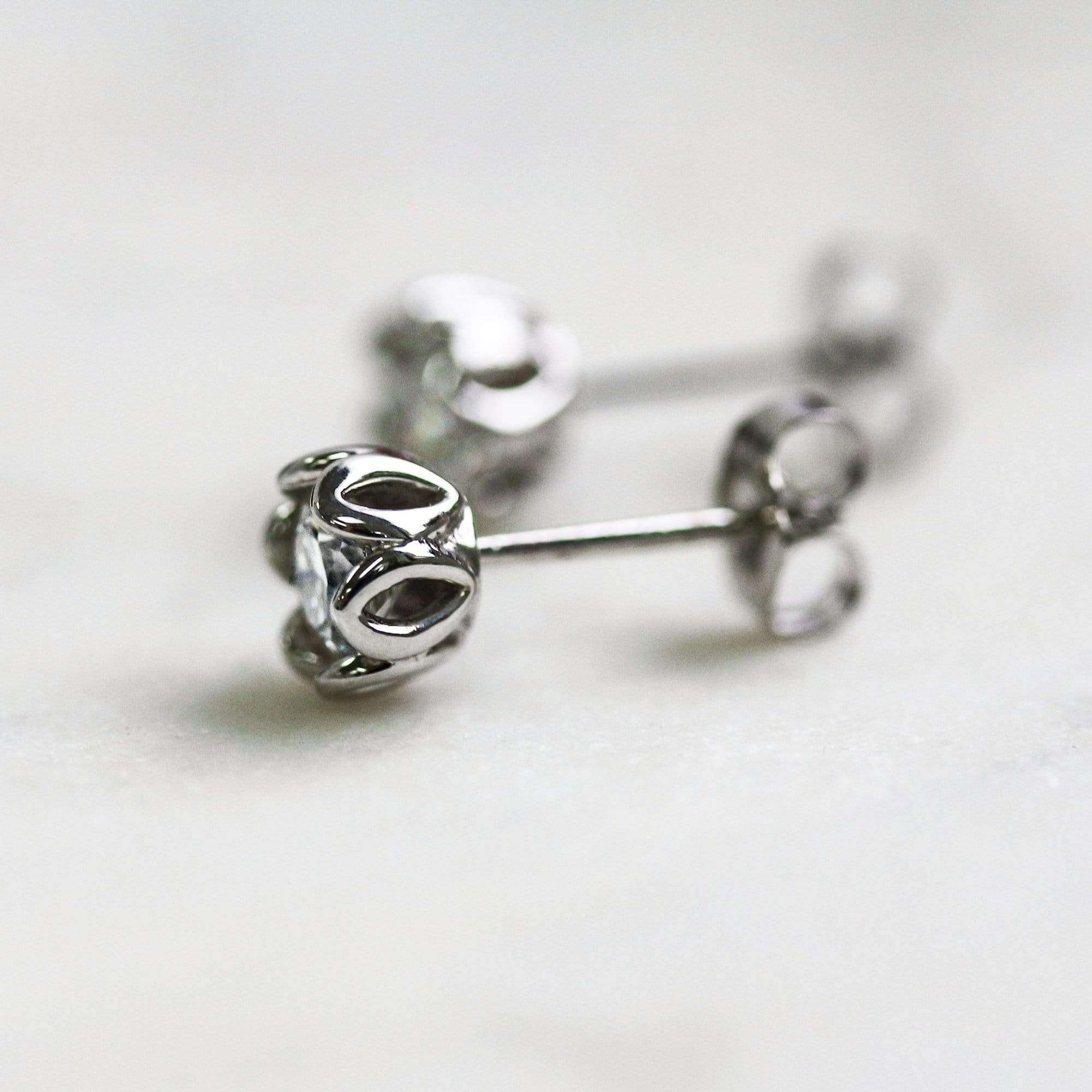 Kobelli Lily 5mm Moissanite Studs 14k White Gold