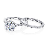 Kobelli 2ct Round Moissanite and 7/8ct TDW Lab Grown Diamond Bridal Set