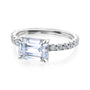 Kobelli Forever One East West Emerald Moissanite Engagement Ring