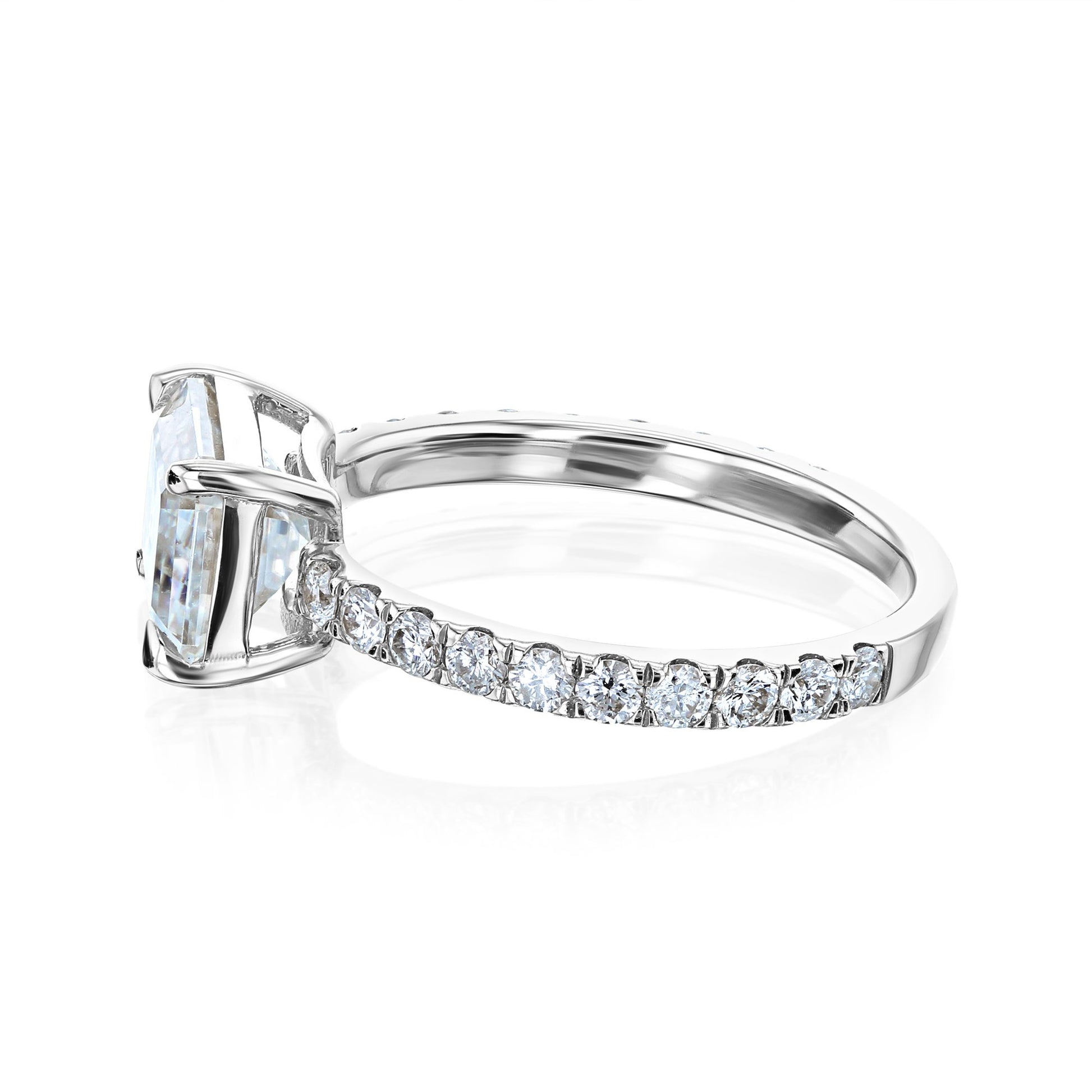Kobelli Forever One East West Emerald Moissanite Engagement Ring