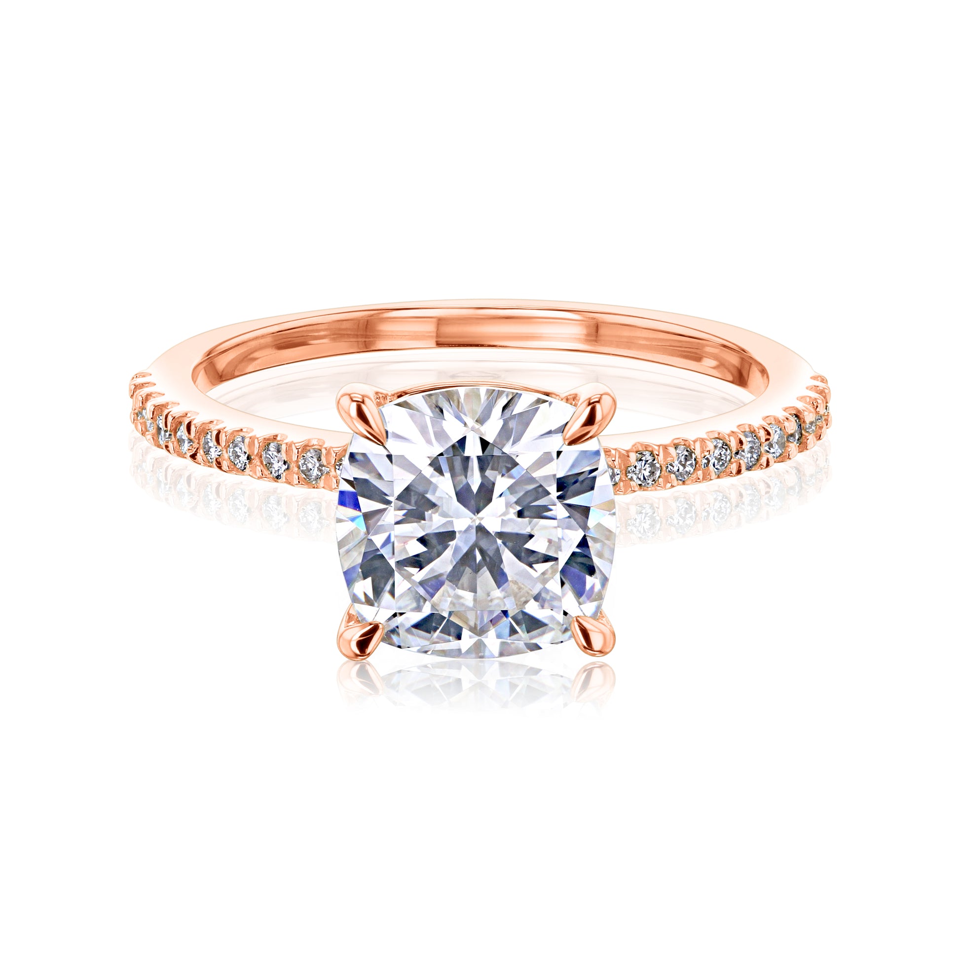 2.1 Carat Moissanite Cushion Petite Ring
