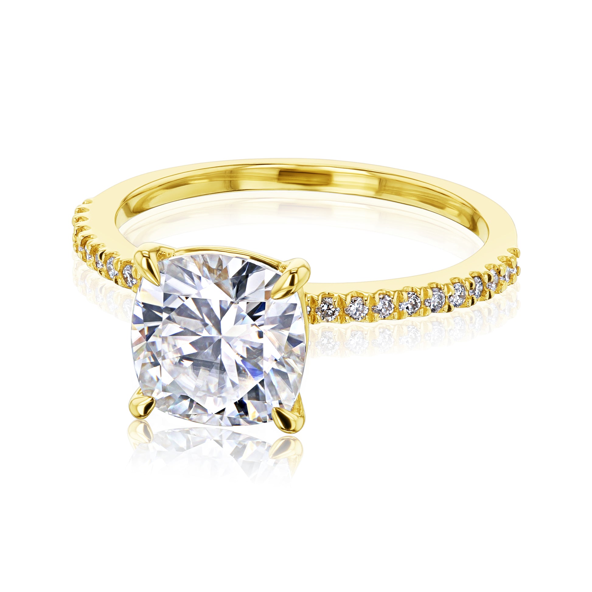 2.1 Carat Moissanite Cushion Petite Ring