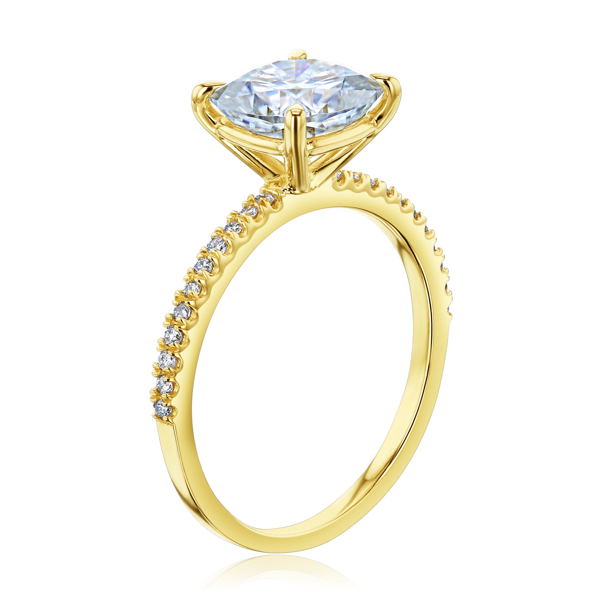 2.1 Carat Moissanite Cushion Petite Ring