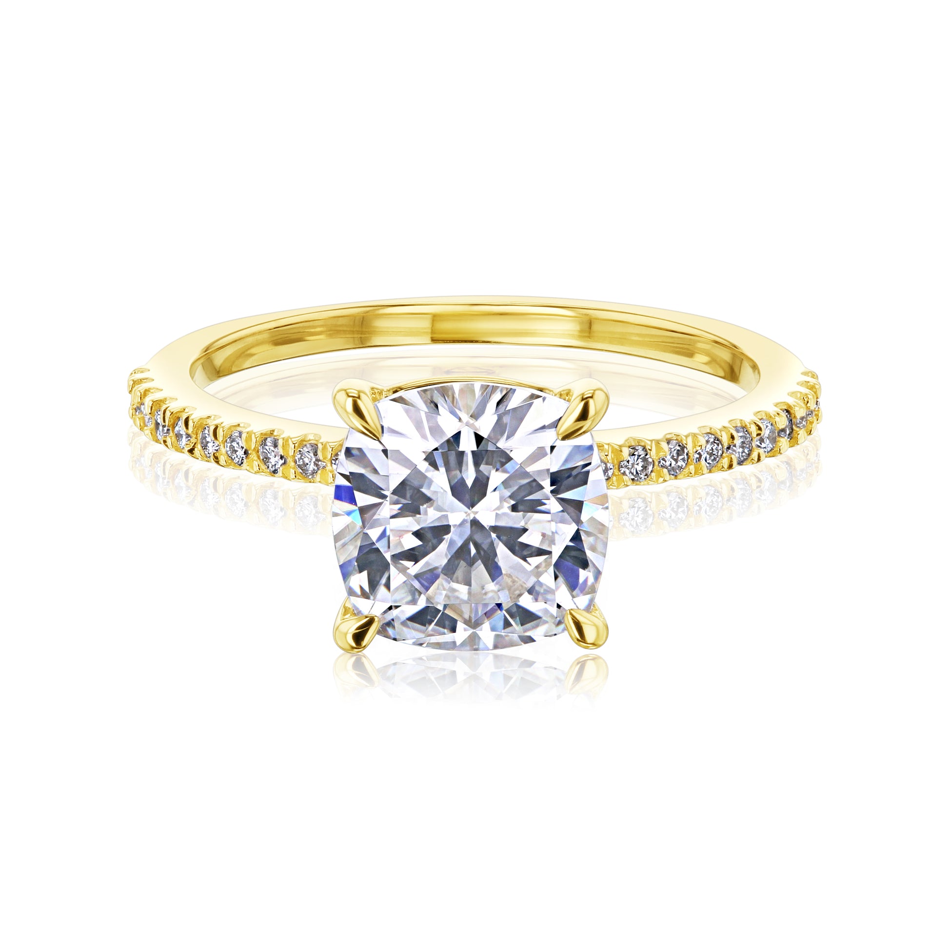 2.1 Carat Moissanite Cushion Petite Ring