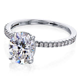 Kobelli 2.1ct Oval Moissanite Slender Diamond Shank Engagement Ring