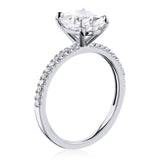Kobelli 2.1ct Oval Moissanite Slender Diamond Shank Engagement Ring