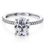 Kobelli 2.1ct Oval Moissanite Slender Diamond Shank Engagement Ring