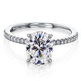 Kobelli 2.1ct Oval Moissanite Slender Diamond Shank Engagement Ring