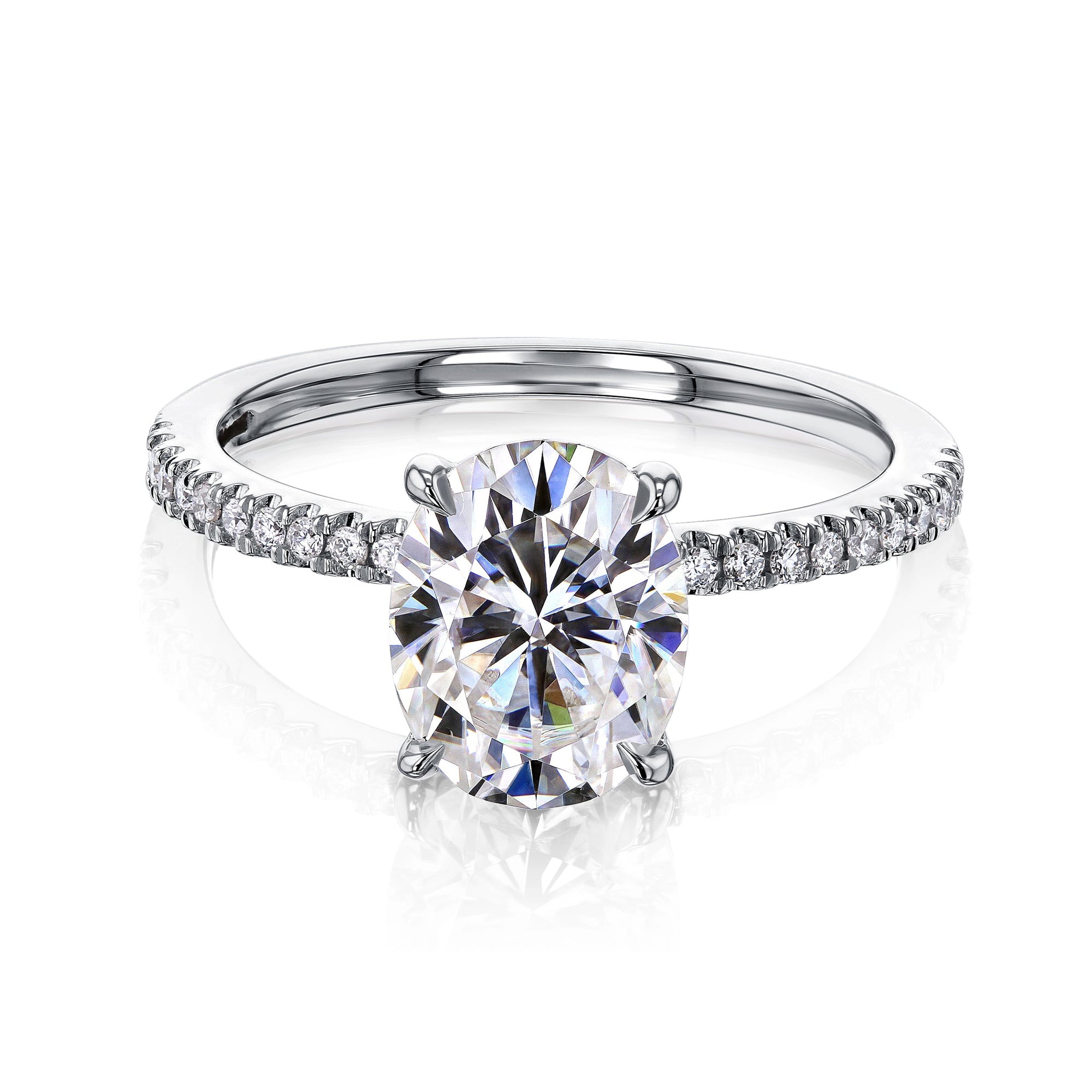 2.2 Carat Moissanite Oval Petite Ring (DEF/VS)