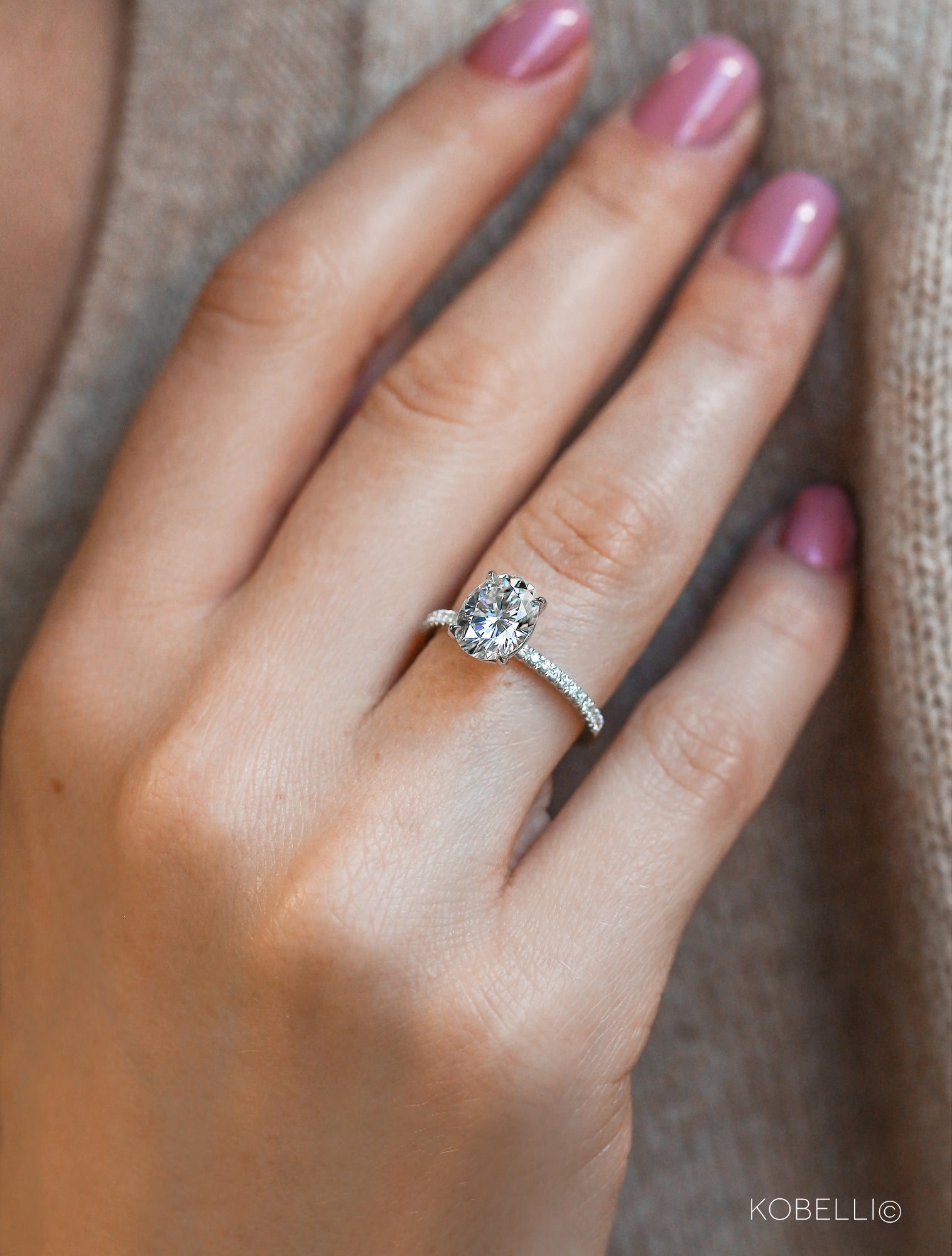 2.2 Carat Moissanite Oval Petite Ring