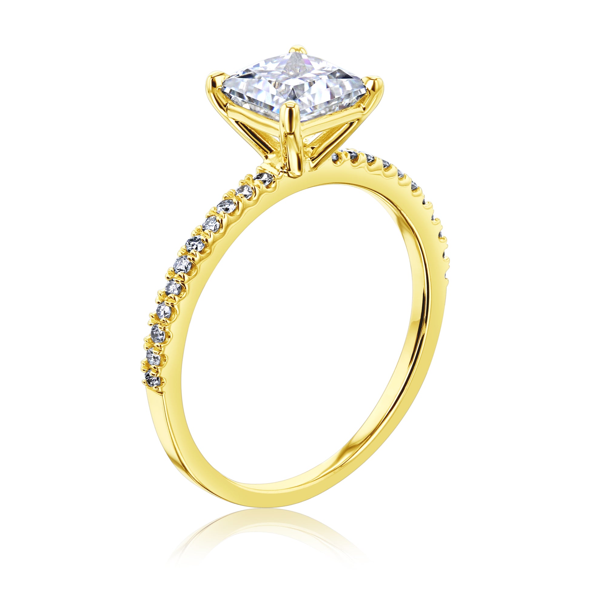 1 Carat Moissanite Princess Petite Ring