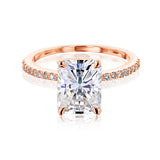 Kobelli Round Moissanite and Diamond Petite Engagement Ring