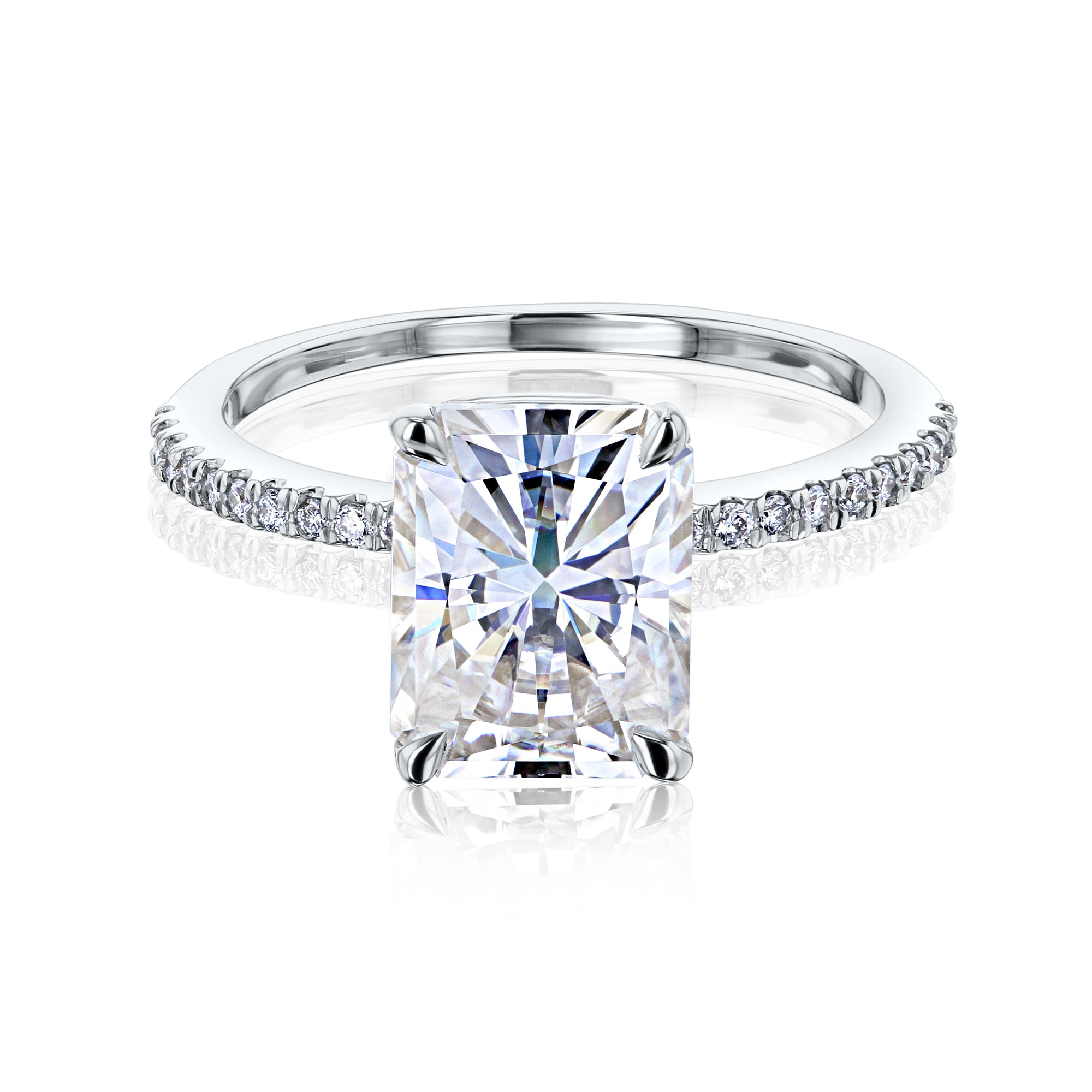 2.8 Carat Moissanite Radiant Petite Ring