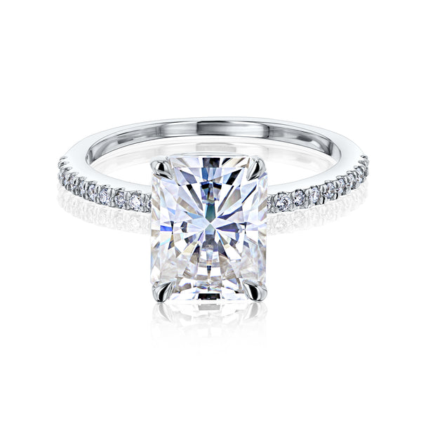 Radiant Petite Ring - Moissanite & Natural Diamonds