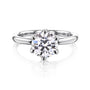Kobelli 6-Prong Solitaire Plain Solid Gold Band Floating Tulip Setting Engagement Ring