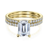 Kobelli 1.75ct Emerald Moissanite and 3/4ct TDW Lab Grown Diamond Bridal Set