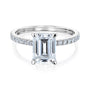 Kobelli Emerald Moissanite Butterfly Basket Engagement Ring