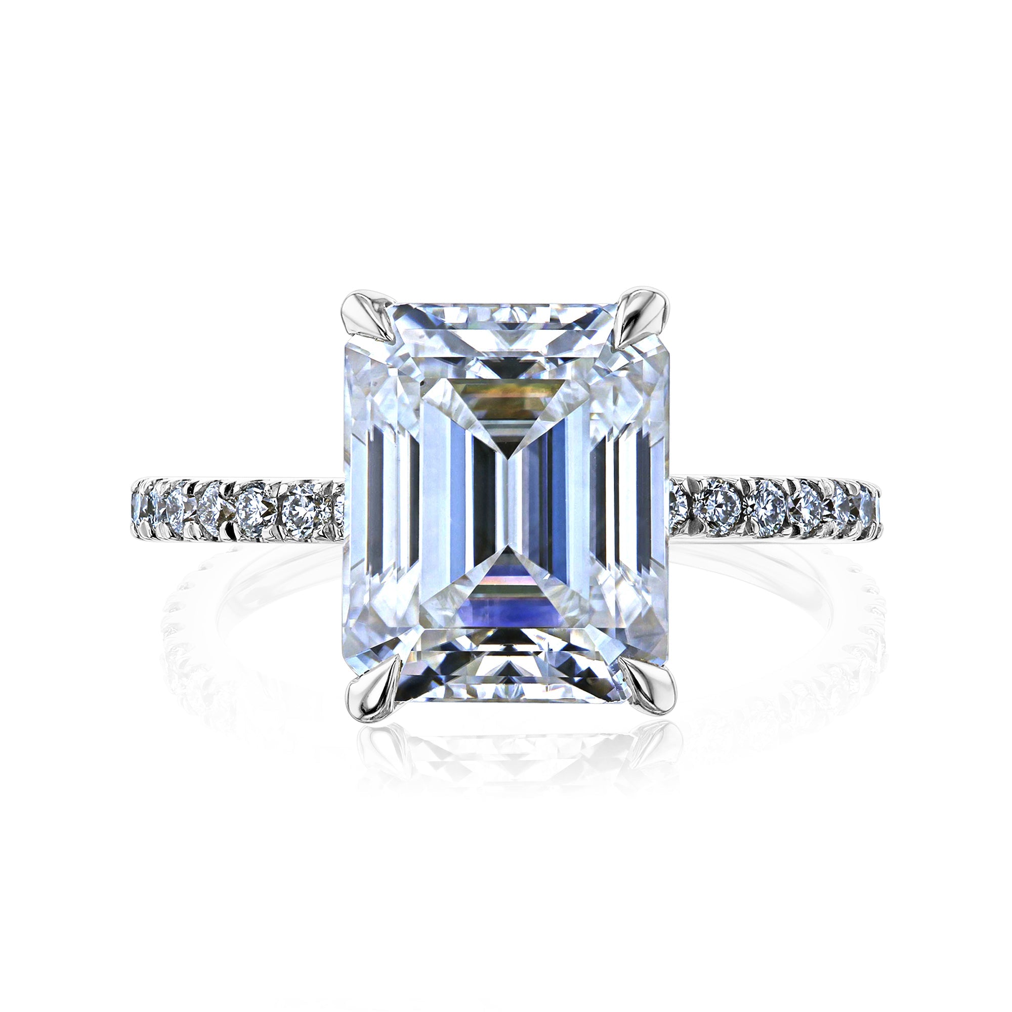 Kobelli 3.86ct.tw Emerald-cut Moissanite Diamond Butterfly Basket Engagement Ring