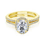 Kobelli 1.5ct Classic Oval Moissanite Halo Bridal Set
