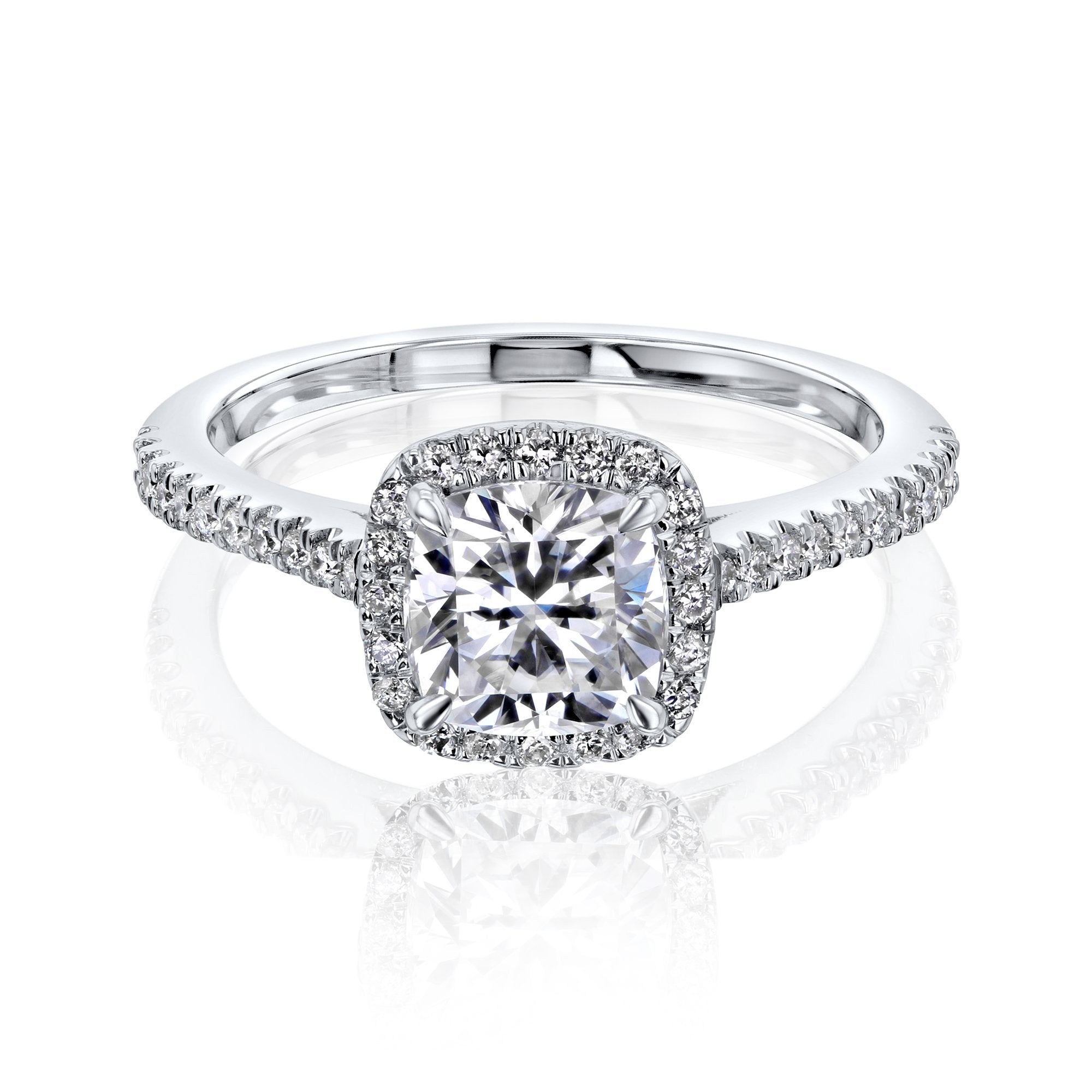 Kobelli Cushion Moissanite Floating Halo Ring