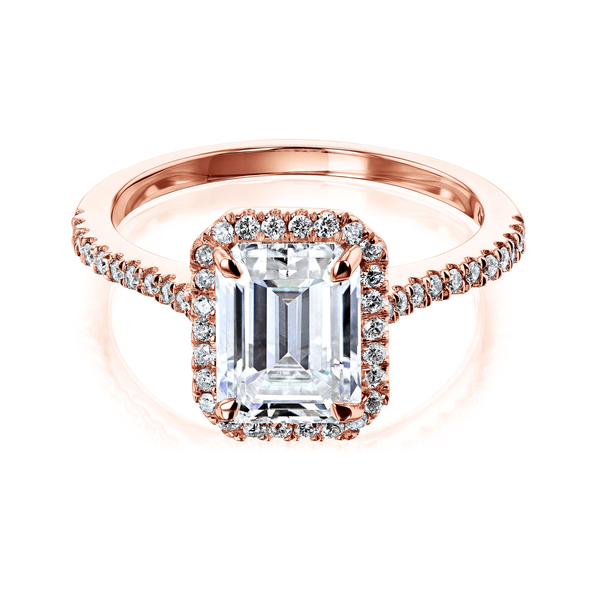 2 Carat Moissanite Emerald Capri Ring